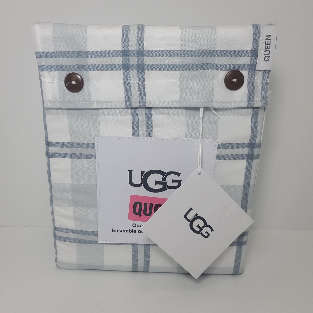 UGG Queen Bed Sheet Set Tahoe Blue